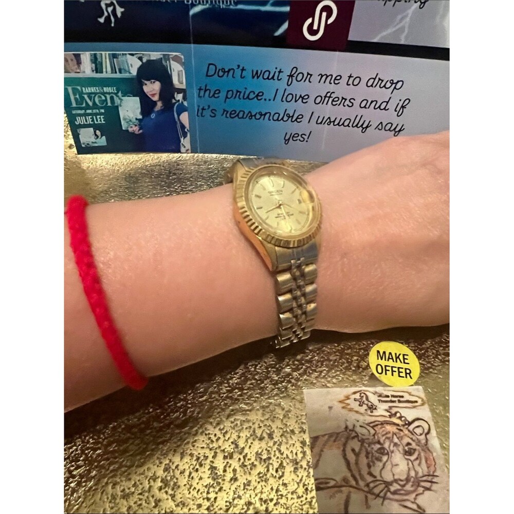 #2242^^ Gold-Tone /Silver Women's Bracelet Vintage 80’s & 90’s Watch - Picture 4 of 16